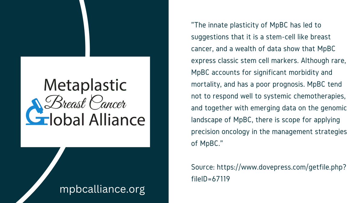 MpBCGA's tweet image. Precision oncology must be built on a clear understanding of the drivers of the disease. More clinical research for #MetaplasticBreastCancer please✋#MpBC
