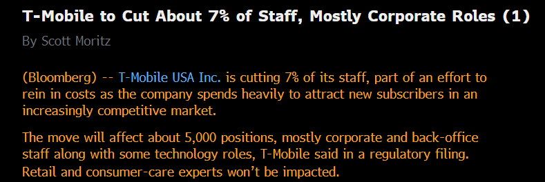 SGFeinstein's tweet photo. This follows AT&amp;T cutting 74 130 employees or 32% of their staff since the beginning of 2021. https://t.co/sp1LTe6DRr