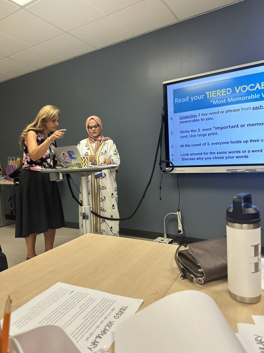 Learning more about explicit vocabulary instruction with Farqad Alfatlawy and <a href="/stephanienafso/">Stephanie Nafso</a>. Great job ladies! #onlywb #thebestpdisinWB