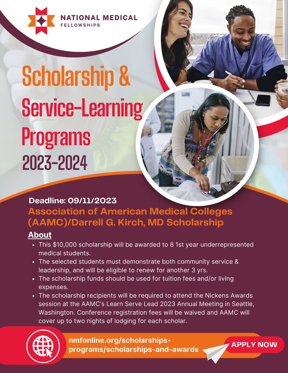 Apply Now -> nmfonline.org/scholarshi.../… Deadline: 9/11/2023