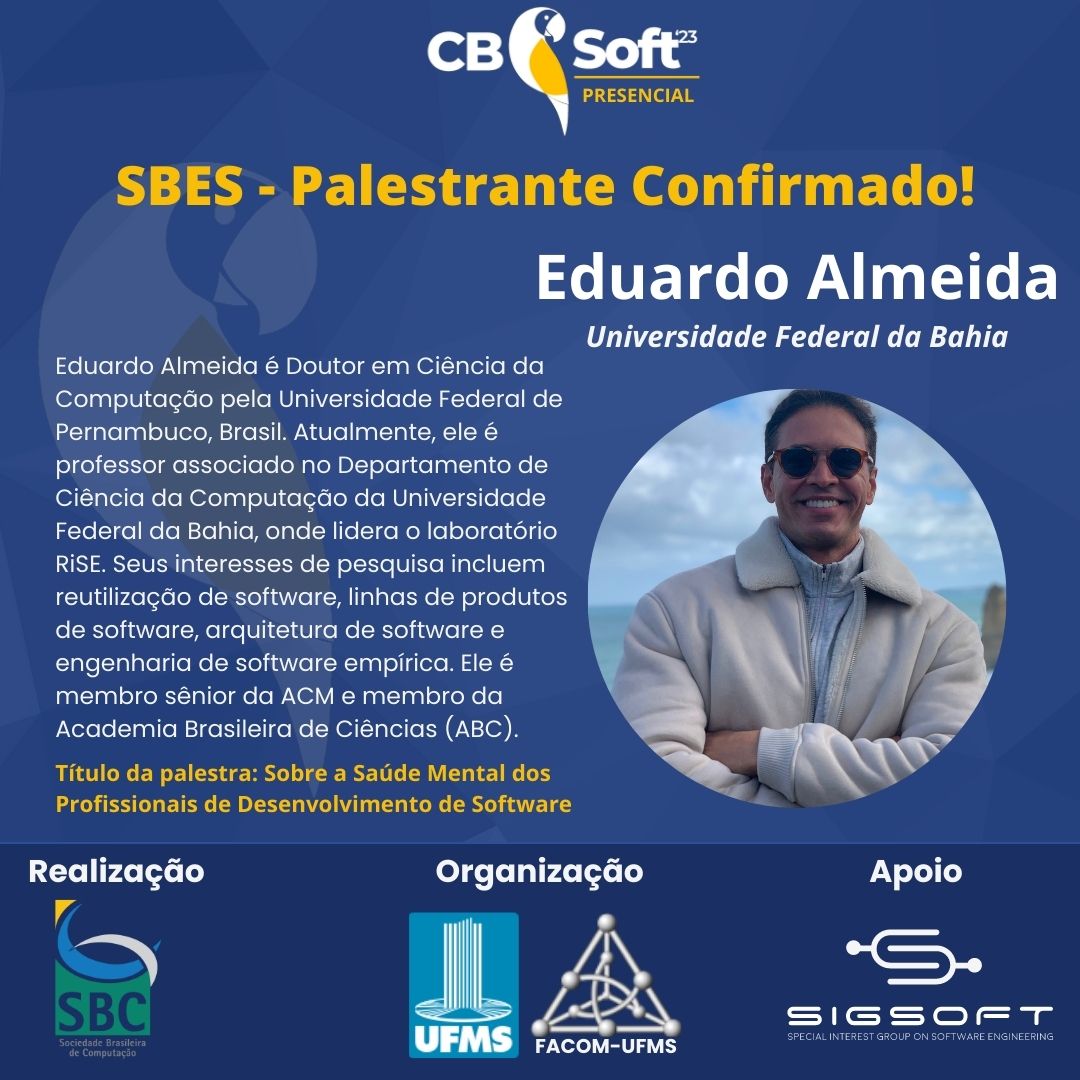 congressocbsoft's tweet photo. Você está interessado em descobrir como a saúde mental dos profissionais de desenvolvimento de software pode afetar tanto as pessoas quanto as empresas? Não perca a palestra "Sobre a saúde mental dos profissionais de desenvolvimento de software".
https://t.co/3Aa6ayWk36
#cbsoft https://t.co/hERsMF44we