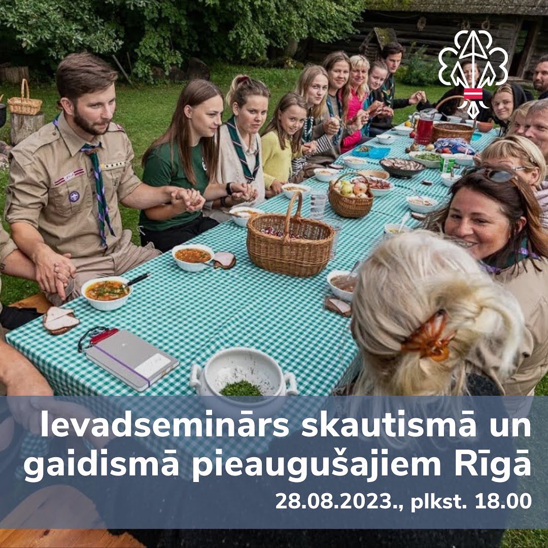 Sākoties jaunai mācību sezonai, aicinām pieaugušos (18+) pievienoties skautu un gaidu organizācijai, apgūt jaunas prasmes un uzsākt regulāras brīvprātīgā darba ar jaunatni gaitas! 
Uzzini sīkāk ievadseminārā, pirmdien, 28.08. plkst. 18.00, Rīgā. 
Sīkāk: skauti.lv/ievadseminars-…