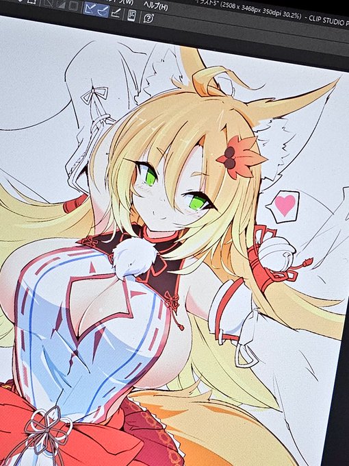 多分可愛く描こうって考えてるとこのくらいのバランスになってえっちに描こうって考えてるともう少し顔が鋭くなって等身上がって肉付きがよくなる 