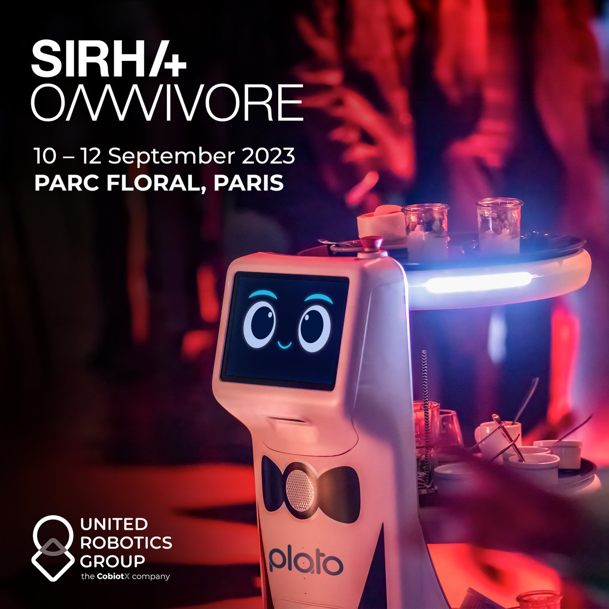 aldebaranrobots's tweet photo. 📢 Exciting update! Plato, our waiter's assistant robot at #SirhaOmnivore 2023, Paris! #Assisting in serving tables. With #Plato, staff focus more on guests.
📅 10-12 Sept | 🌸 Parc Floral
Join us for innovative #hospitality! 🚀
#SirhaOmnivore #RobotAssistant #Catering https://t.co/a0gP545CRK