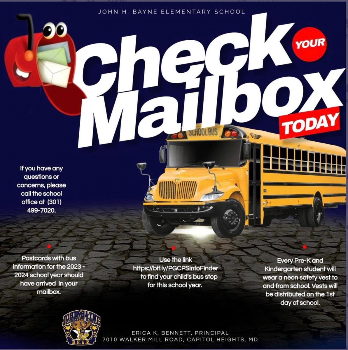 JohnBayneES's tweet image. Important information regarding transportation coming to a mailbox near you! @JohnBayneES @pgcps #sailingbeyondlimits