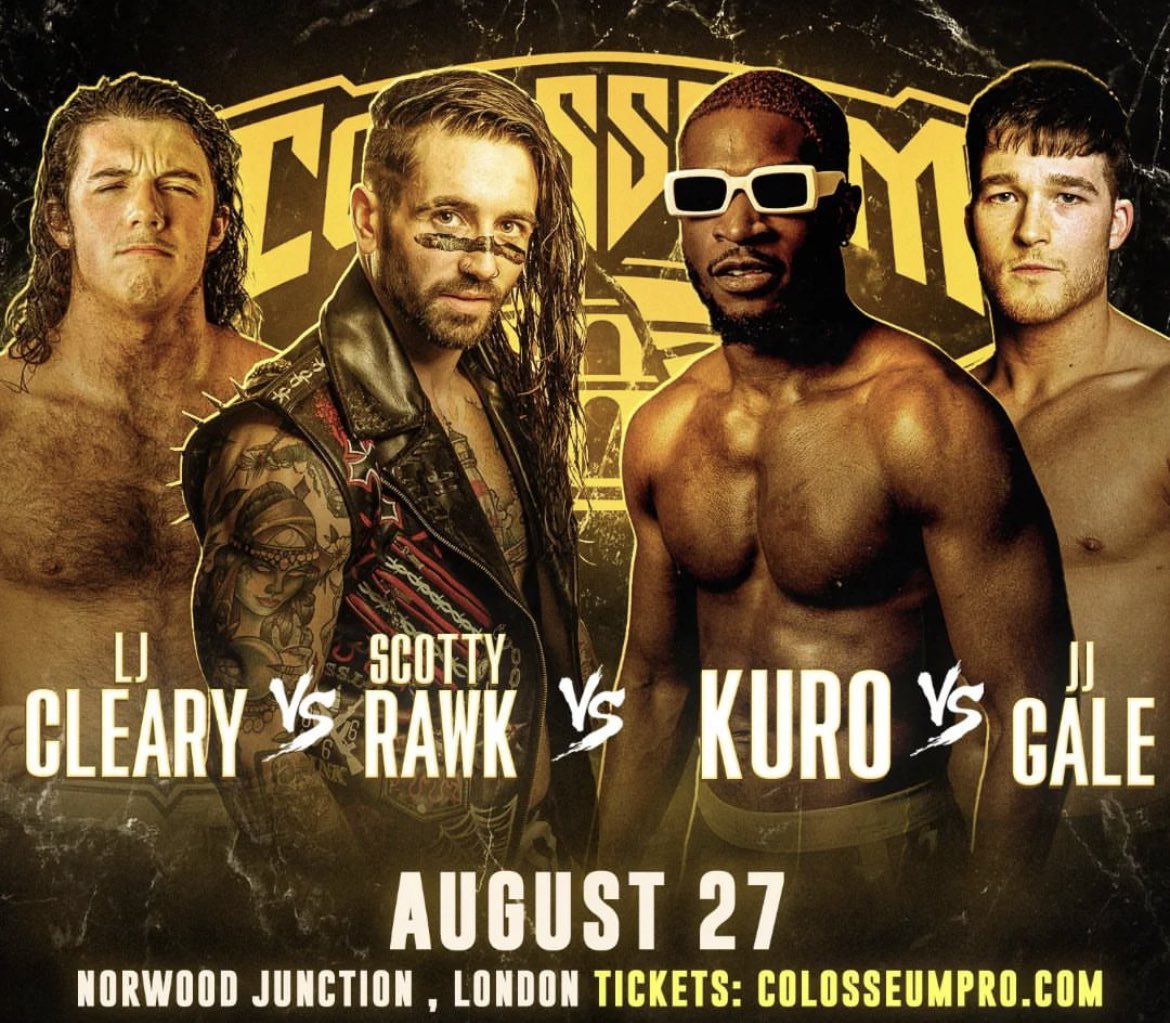 ScottyRawk's tweet photo. 𝔱𝔥𝔢 𝔟𝔦𝔤𝔤𝔢𝔰𝔱 𝔴𝔢𝔢𝔨𝔢𝔫𝔡 𝔦𝔫 𝔟𝔯𝔦𝔱𝔦𝔰𝔥 𝔴𝔯𝔢𝔰𝔱𝔩𝔦𝔫𝔤 𝔥𝔦𝔰𝔱𝔬𝔯𝔶 🦇
26th - @UKPW_Wrestling
27th - @ColosseumPro
28th - @HOWrestlingUK
#AllIn #AllInWeekend #AllInWembley #AEW https://t.co/UOc4kHV96T