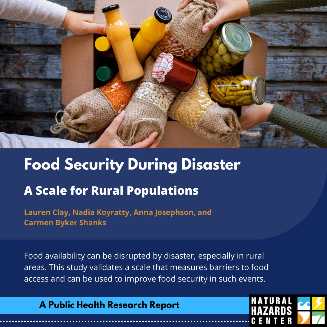 Read the latest #PublicHealth Report to learn how rural areas can monitor food access during disaster.
bit.ly/3OP7YdV

<a href="/lclayyyy/">Dr. Lauren Clay</a>  <a href="/NKoyratty/">Nadia Koyratty, PhD</a>  <a href="/aljosephson/">Anna Josephson</a>