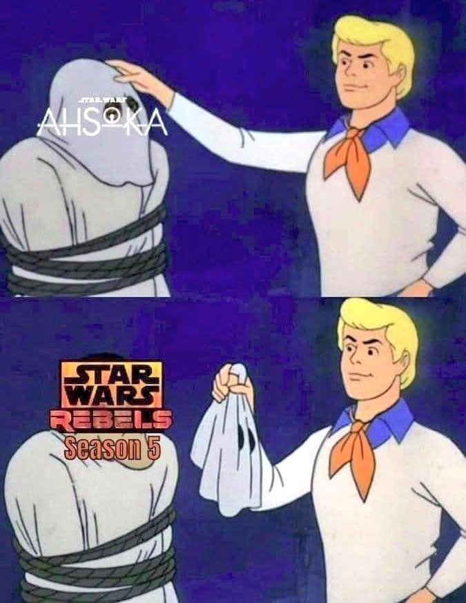 Ahora sabemos quién es en realidad la serie de Ahsoka… 🥸😉🤣🤣🤣🤣🤣
#Ahsoka #Rebels #StarWars #SabineWren #ChopperDroid 
#HeraSyndulla #EzraBridger