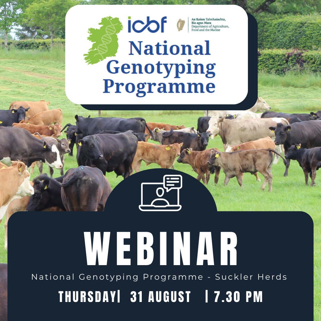 HerdPlus's tweet photo. Don't forget to tune in for the National Genotyping Webinar tomorrow evening  at 7.30pm. All welcome. 
Register here: https://t.co/Qv1UwwEWrn https://t.co/o22XLTc7XV