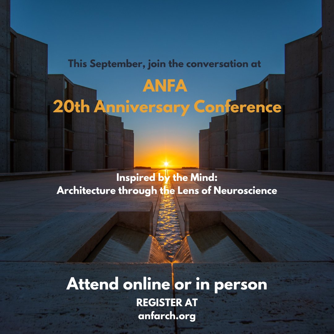 Introducing Team Presentations:  13 Sept. 2023 3:00 pm PDT 
Featured topics will include designing for Alzheimer's, brain activation in drawing&amp;design, therapeutic environments through sensors &amp;BIM, design for pediatrics, neuro-inclusive outdoors, intelligent cities.
#ANFA2023