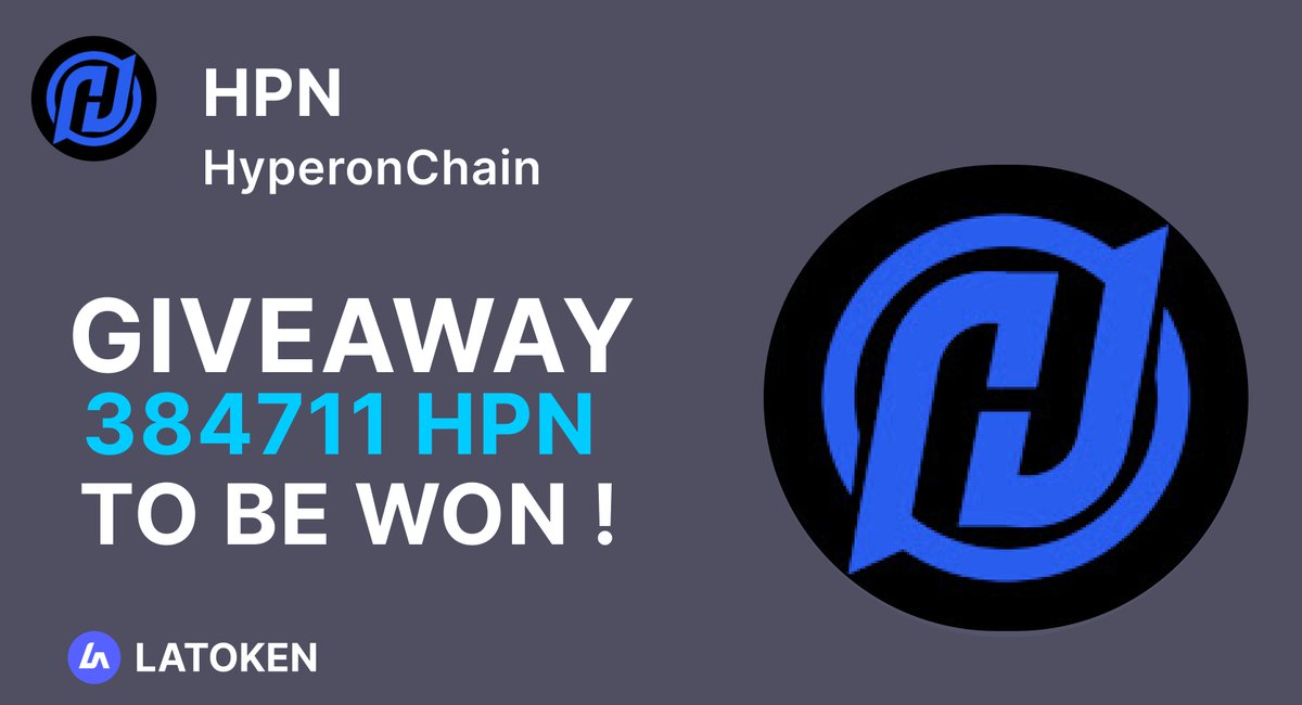 Latoken_cex's tweet photo. 🏆 $450 HYPERONCHAIN (HPN) Giveaway on LATOKEN

🔥 100 Winners.
✅ Complete all tasks and qualify for the Giveaway.
📲 Share with 5 Friends and Follow.
⏰ August 24, 2023 - August 29 2023.

👉 JOIN GIVEAWAY (https://t.co/PAJ4gywoiD) https://t.co/UuWt6Lg09z