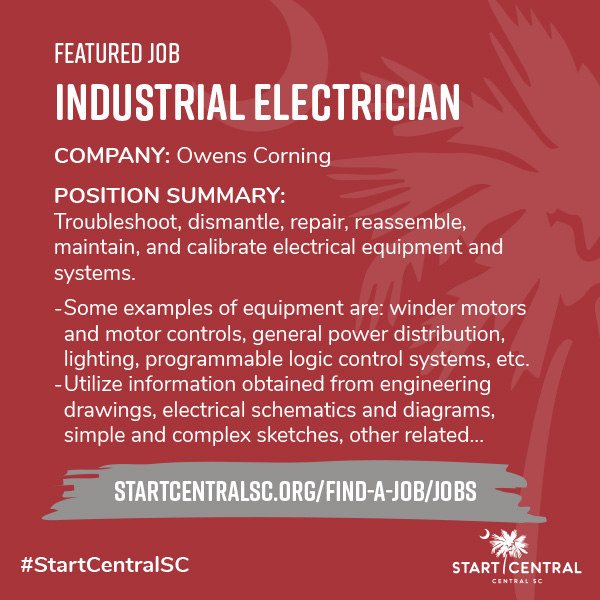 StartCentralSC (@startcentralsc) on Twitter photo Are you an experienced industrial electrician? <a href="/OwensCorning/">We Are Owens Corning</a> is #hiring for a position at its Blythewood #RichlandSC location. 4 years of experience needed; degree preferred, not required.
➤ startcentralsc.org/find-a-job/job…
#CentralSCCareers #CentralSCRegion #StartCentralSC #HeartofSC Are you an experienced industrial electrician? <a href="/OwensCorning/">We Are Owens Corning</a> is #hiring for a position at its Blythewood #RichlandSC location. 4 years of experience needed; degree preferred, not required.
➤ startcentralsc.org/find-a-job/job…
#CentralSCCareers #CentralSCRegion #StartCentralSC #HeartofSC
