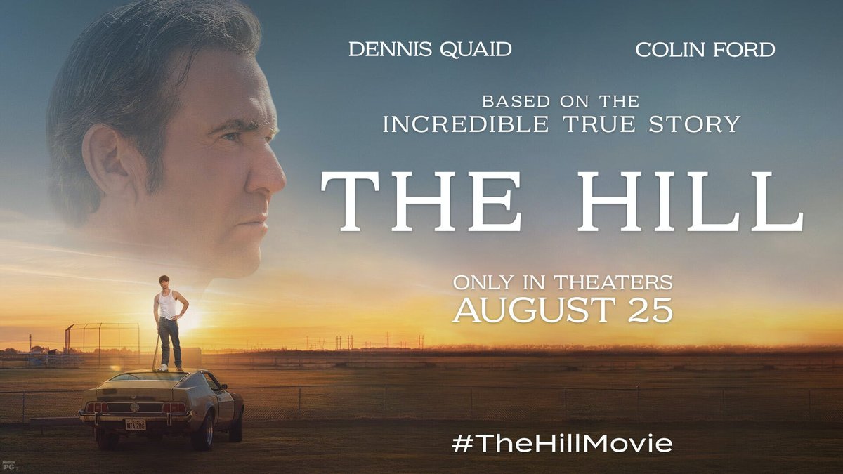 OPENS THIS  WEEKEND! THE HILL is a true story about a baseball player overcoming physical limitations and even the objections of family members to fulfill his dream. #TheHillMovie #DennisQuaid #ColinFord thehillmov.com