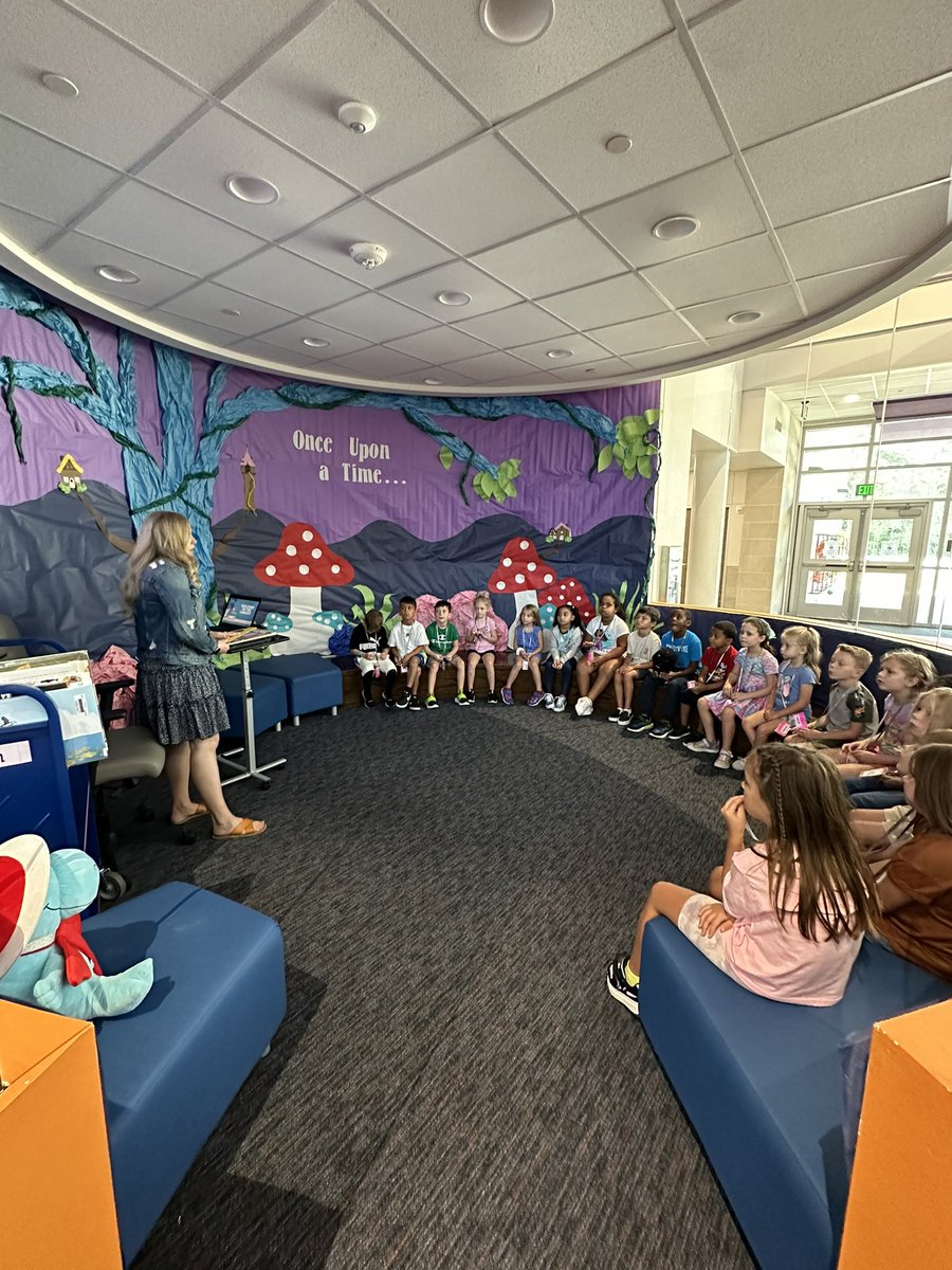 Our first library visit with Miss. Haley! <a href="/WISDLagway/">Lagway Elementary</a> 📚