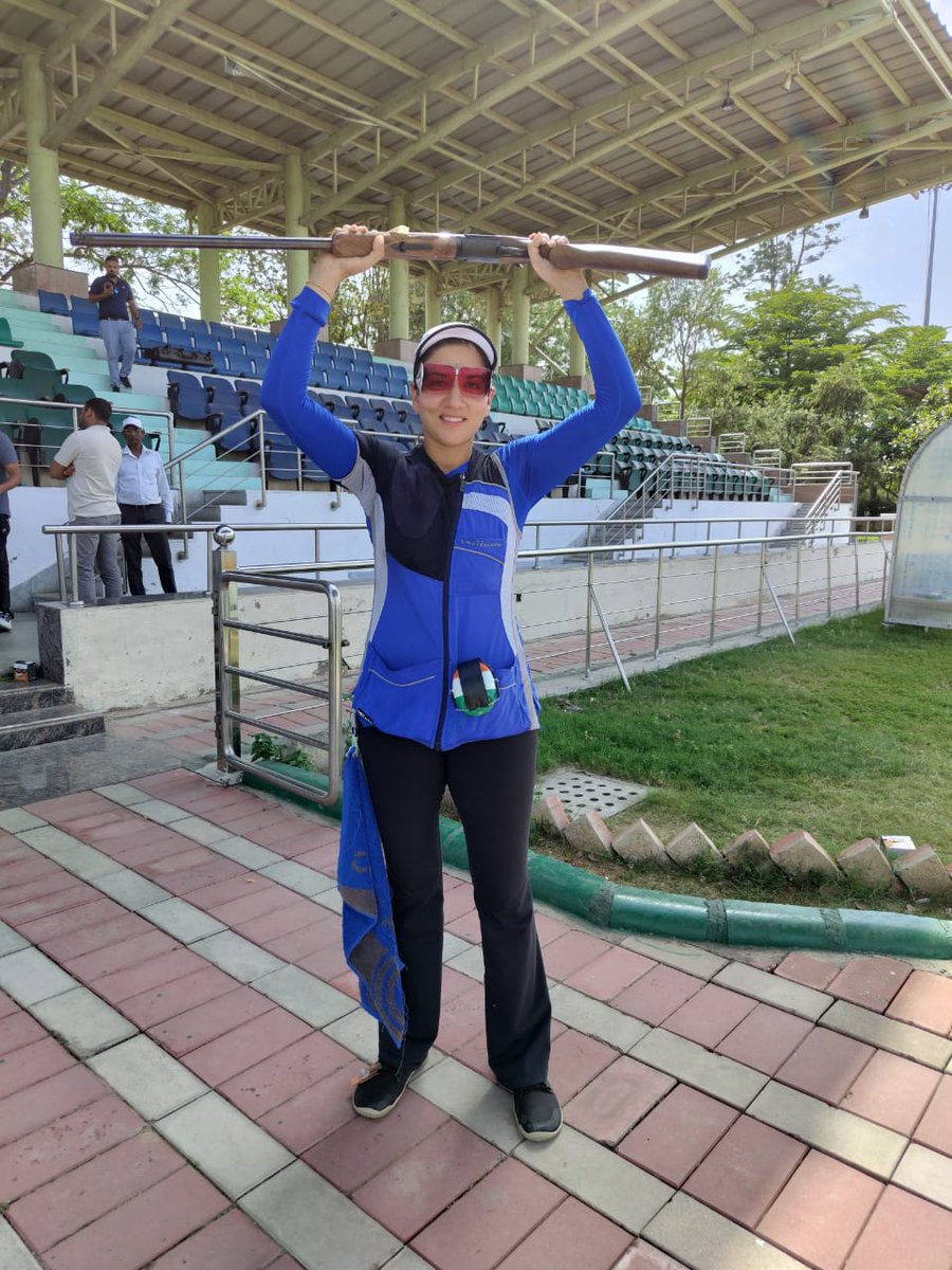 Media_SAI's tweet photo. Rajeshwari Kumari bags 🇮🇳's 7⃣th #ParisOlympic Quota in #Shooting at the ongoing @issf_official Shooting 🔫 #WorldChampionships https://t.co/Pa9BU8OvDI