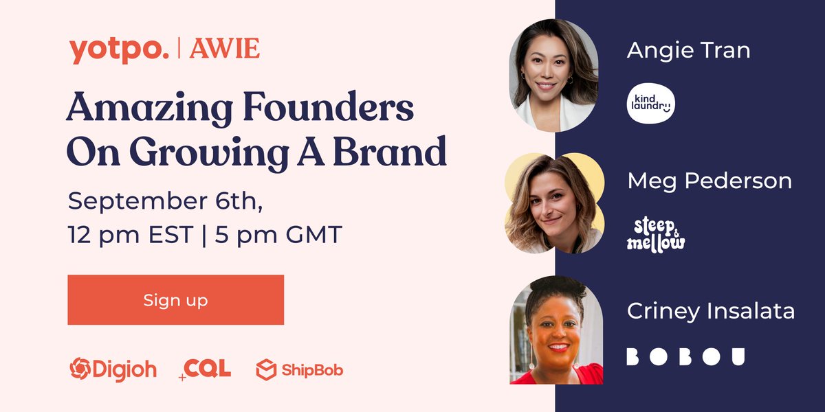 We're a sponsor for AWIE Global Online: The Official Nominations Kickoff. Join us 9/6 at 12PM ET to hear from women leaders in eCommerce &amp; to nominate an amazing woman — <a href="/Yotpo/">Yotpo</a> nominates $5 to <a href="/girls_inc/">Girls Inc.</a> for every nomination.  RSVP here: events.yotpo.com/AWIE-online-20…
 #ecommerce #awie