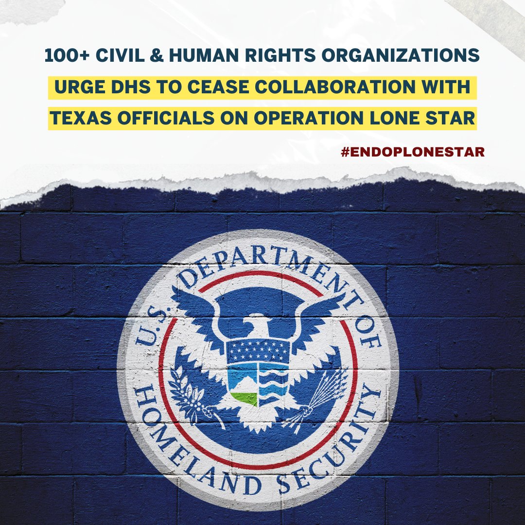 AmericasVoice's tweet photo. In light of the latest developments with #OpLoneStar, we've joined 100+ human &amp; civil rights organizations in sending @DHSgov a letter demanding they condemn OLS, cease any involvement w/ TX officials &amp; ensure that families are reunited.
Read the letter ➡️ https://t.co/z5cQMuGG8W https://t.co/69qadwafDG