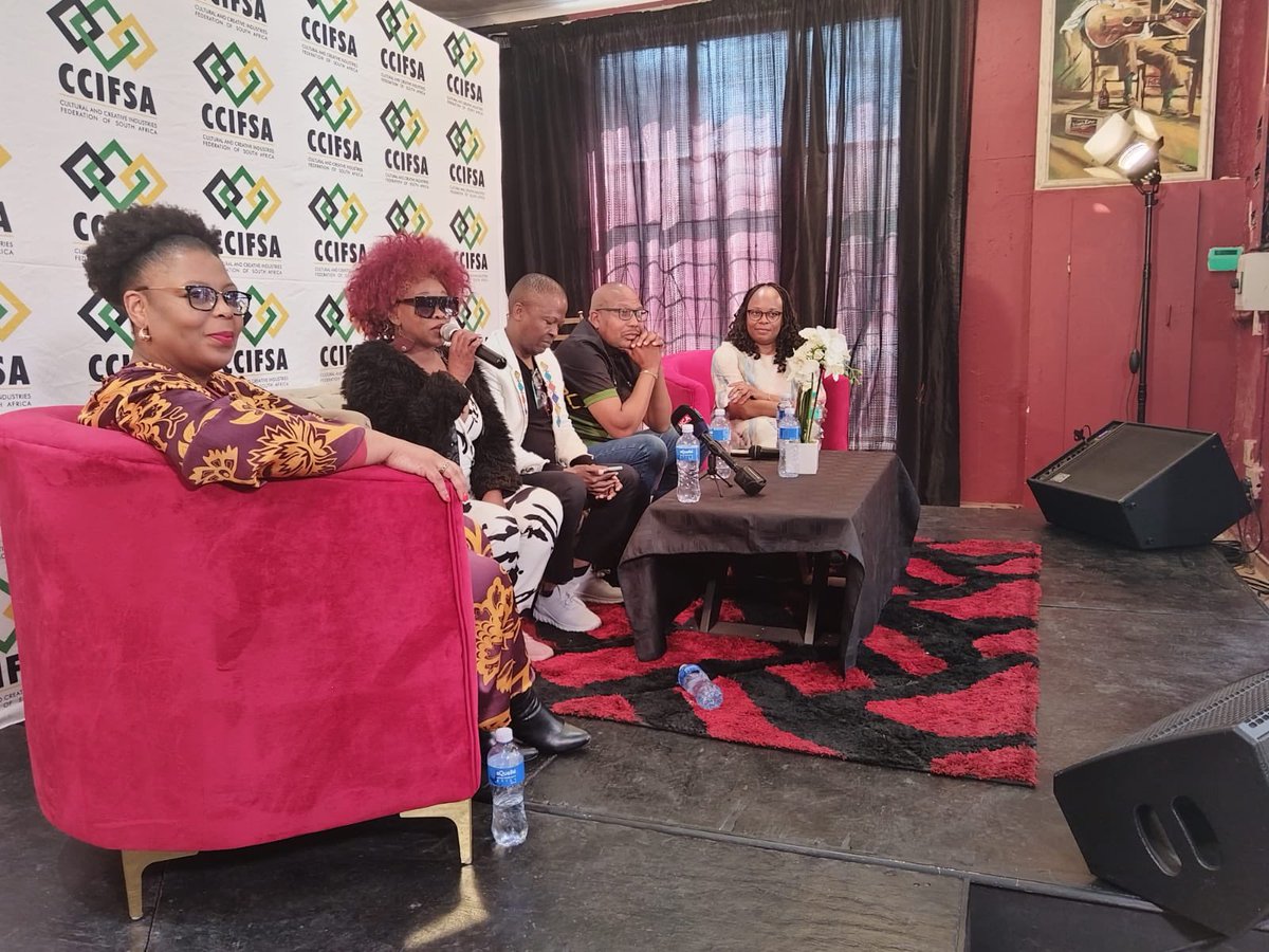 CCIFSAJoburg's tweet photo. At yesterday's press conference, esteemed guests unpacked and spoke back to the Copyright Amendment Bill and how it affects creators and the creative industry. 

#PhansiNgeFairUse #FairUseAintFair #ArtistRightsMatterToo #ReviewFairUseNow https://t.co/oi90k8Tr5H