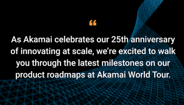 HonestAb2's tweet photo. Discover new ways to build, deploy, and secure applications. Explore what’s possible with your peers in keynotes and sessions at #AkamaiWorldTour. @Akamai https://t.co/mO1AHzslTA https://t.co/TspCDkmvls