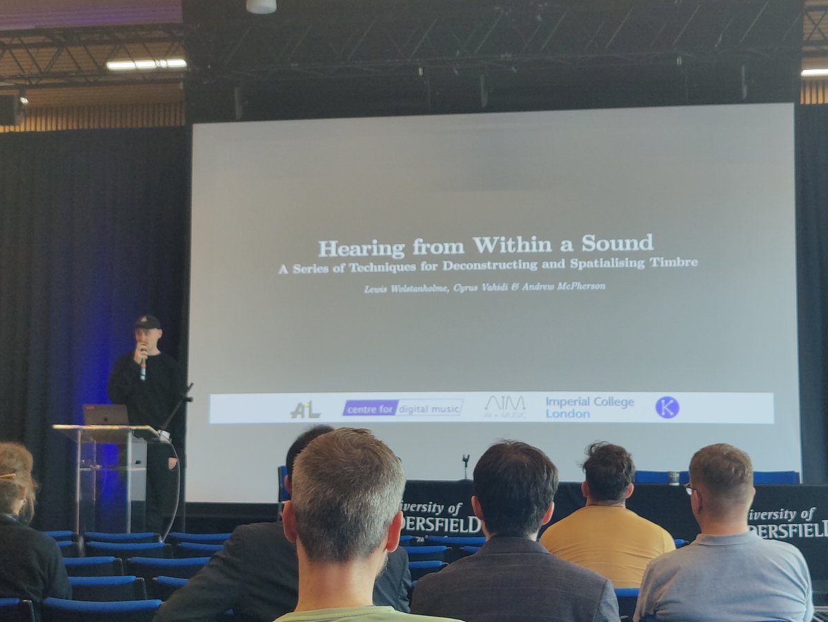 Luke Child (he/him) (@citesandsounds) on Twitter photo Suuuuuuper cool sounds from <a href="/lwolstanholme/">Lewis Wolstanholme</a> presenting their work. Someone give the guy a concert - would love to hear this in the right setup!
#2023aesSpatial Suuuuuuper cool sounds from <a href="/lwolstanholme/">Lewis Wolstanholme</a> presenting their work. Someone give the guy a concert - would love to hear this in the right setup!
#2023aesSpatial
