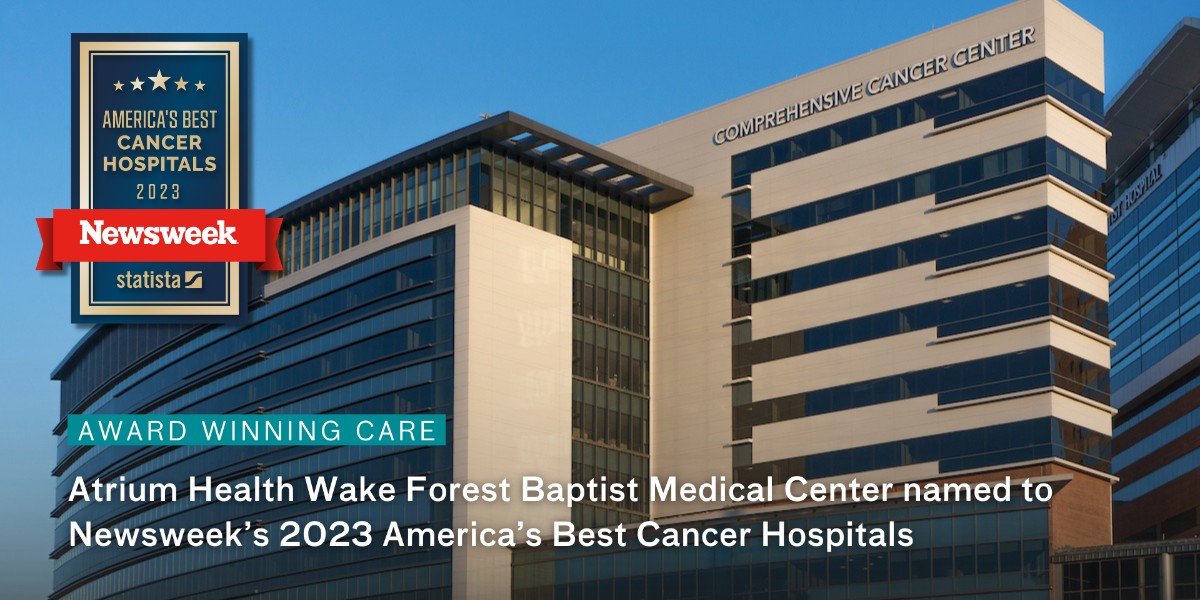 🎗️@WakeCancer is honored to be the only hospital in the region named to @Newsweek's 'America’s Best Cancer Hospitals 2023.' Our team is dedicated to caring for patients as if they are our own loved ones and reducing the burden of #cancer on communities. brnw.ch/21wBXrD