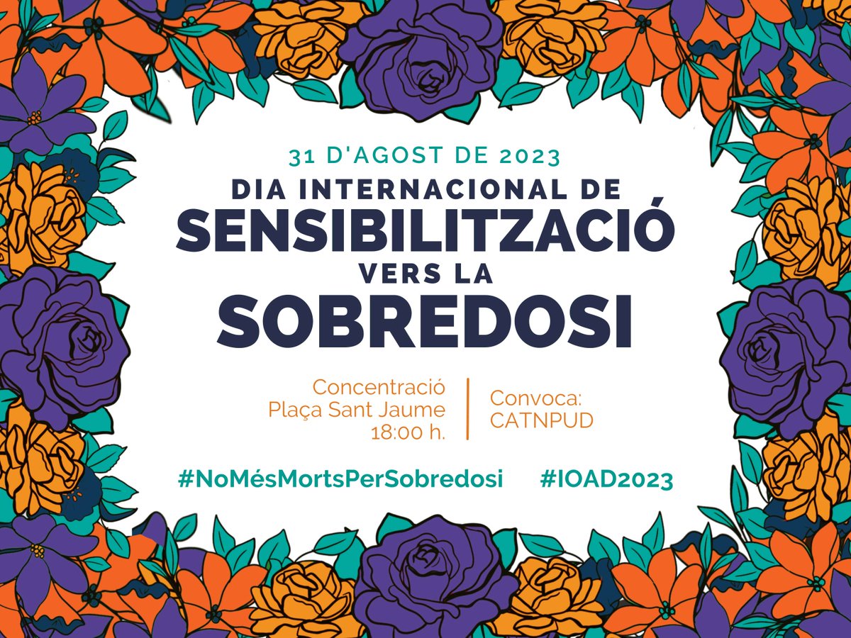 🌹 Acompanya'ns en aquesta jornada de memòria i reivindicació!

🗓️ 31/08
⏰ 18.00h
📍 Pl. Sant Jaume (Bcn)
👉 Manifest: catnpud.org/31-08-2023/

@catnpud @arsu_reus <a href="/asaupam/">Associació Asaupam</a> #aupam <a href="/fambitprevencio/">Àmbit Prevenció</a> <a href="/Cat_FAC/">CatFAC</a> #DonaArsuTot <a href="/epistemesocial/">Episteme Social</a> <a href="/FAAATnet/">FDM | Forum Drugs Mediterranean (formerly FAAAT)</a> <a href="/NGO_ICEERS_ESP/">ICEERS noticias</a> <a href="/Org_REMA/">REMA - Feministas Antiprohibicionistas</a> @xadud1