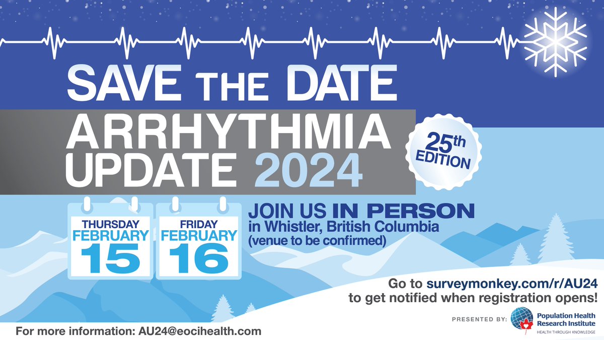 raphaelle_mtl's tweet photo. #ArrhythmiaUpdate is back for its 25th anniversary! Save on registration, flights &amp; hotel when you register now. Stay at the Fairmont Whistler for a reduced cost and connect with leading experts in arrhythmia! https://t.co/12UL7F65LQ  #AU24 @PHRIresearch https://t.co/08yjwq36Dy