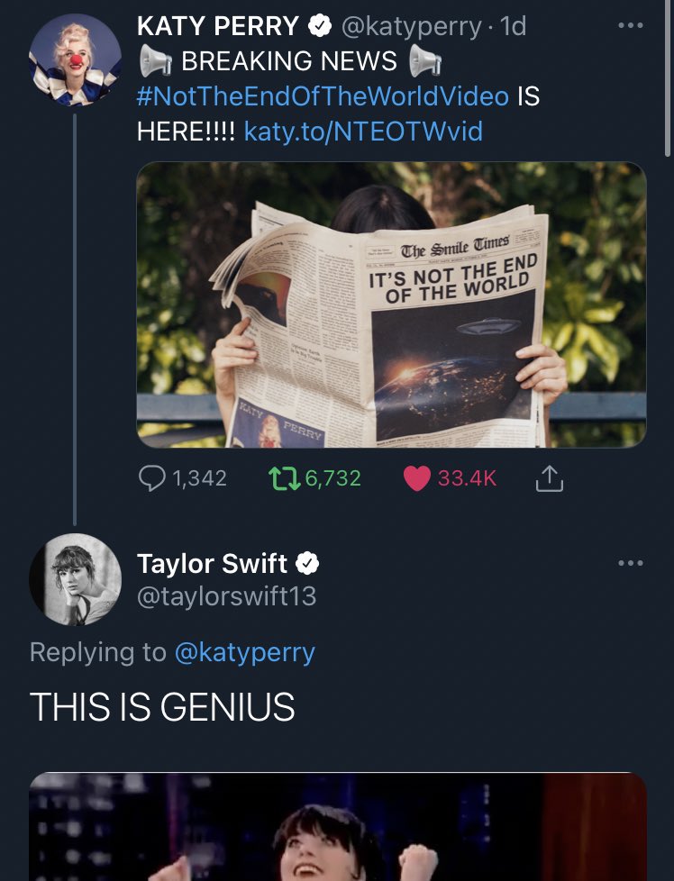 swiftyootw's tweet photo. no but Katy Perry and Taylor Swift getting back together is one of the most iconic moments in pop culture https://t.co/Qa1eK5ds2K