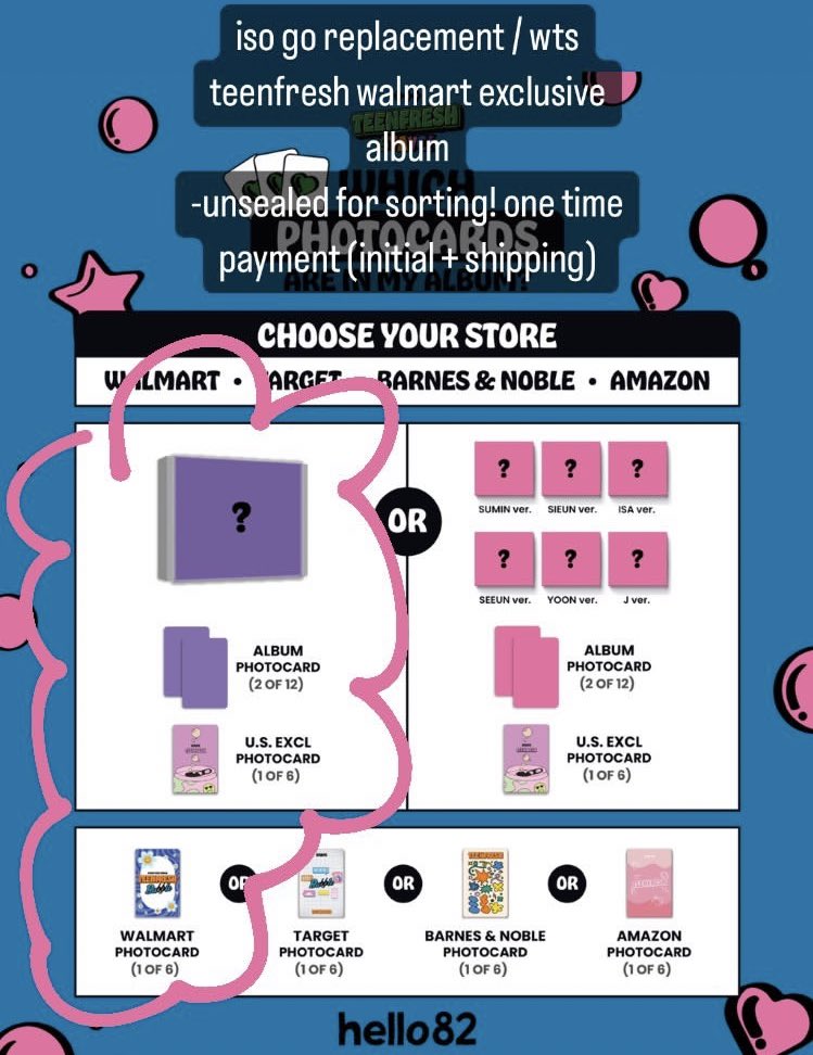 j1hyoz's tweet photo. wts lfb stayc group order walmart exclusive dm or reply!
usa ww sieun seeun sumin isa yoon j teenfresh #staycwts #staycsale https://t.co/OJQlBQ94qP