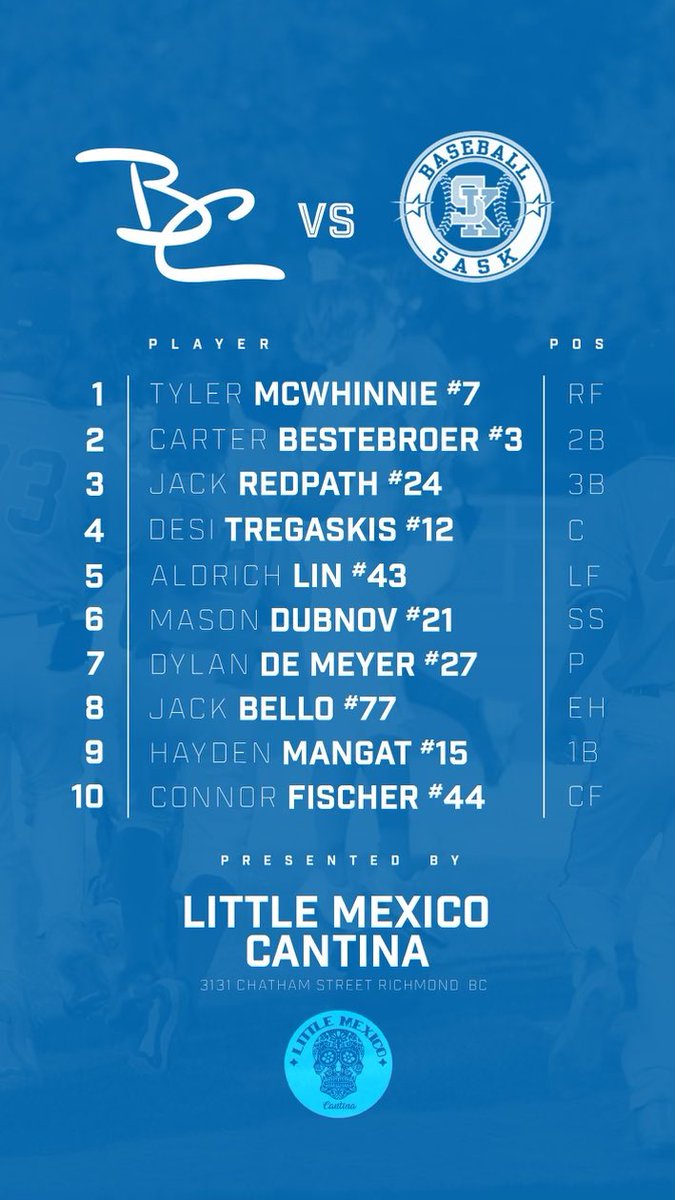 Ray Carter Cup - 15U Nationals Gm #1
vs <a href="/BaseballSask/">Baseball Sask</a> 
2pm (EST) - 11am (PST)
 
Presented live on YouTube thanks to our Diamond Sponsor Little Mexico Cantina 

youtube.com/@DeltaBantamBl…