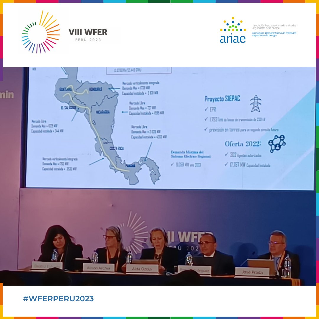 ARIAEorg's tweet photo. En el día de ayer, el Presidente de ARIAE (Jose Fernando Prada) y el Vicepresidente de ARIAE (Rodrigo Rodriguez) participaron en una mesa redonda sobre promoción de las interconexiones eléctricas en la región.
@OSINERGMIN #WFER #wferperu2023 #Perú #Internacional #ForoMundial https://t.co/H50zK1Zt7M