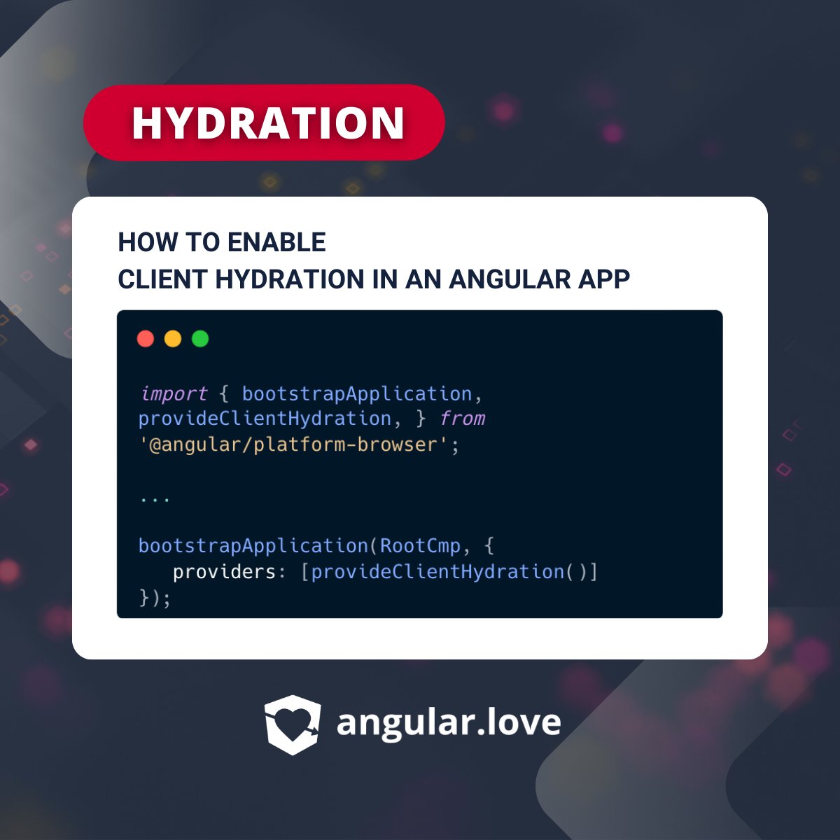 AngularLovePL's tweet photo. 1/5
🎓 By default, #Angular only renders applications in a browser. If any web crawler tries to index the page, it receives an almost empty HTML file and can't navigate and find searchable content. https://t.co/fiZNjqpTSB