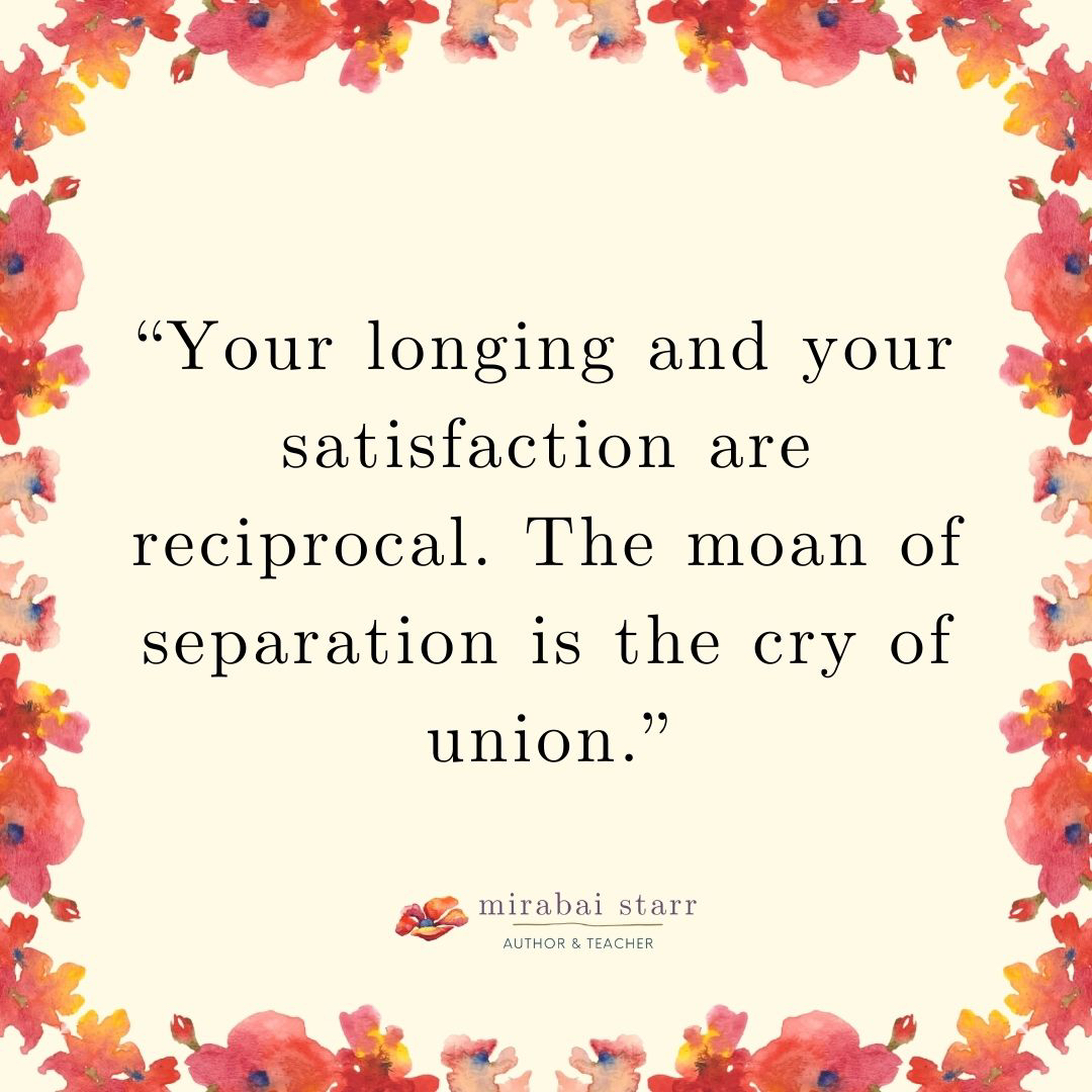 Mirabai Starr (@mirabaistarr) on Twitter photo โYour longing and your satisfaction are reciprocal. The moan of separation is the cry of union.โ
โโโโโโโโ
God of Love by @mirabaistarrโโโโโโโโ
โโโโโโโโ
Watercolor and graphic design by <a href="/willow__brook/">Willow Brook</a> @soul.invocation โYour longing and your satisfaction are reciprocal. The moan of separation is the cry of union.โ
โโโโโโโโ
God of Love by @mirabaistarrโโโโโโโโ
โโโโโโโโ
Watercolor and graphic design by <a href="/willow__brook/">Willow Brook</a> @soul.invocation