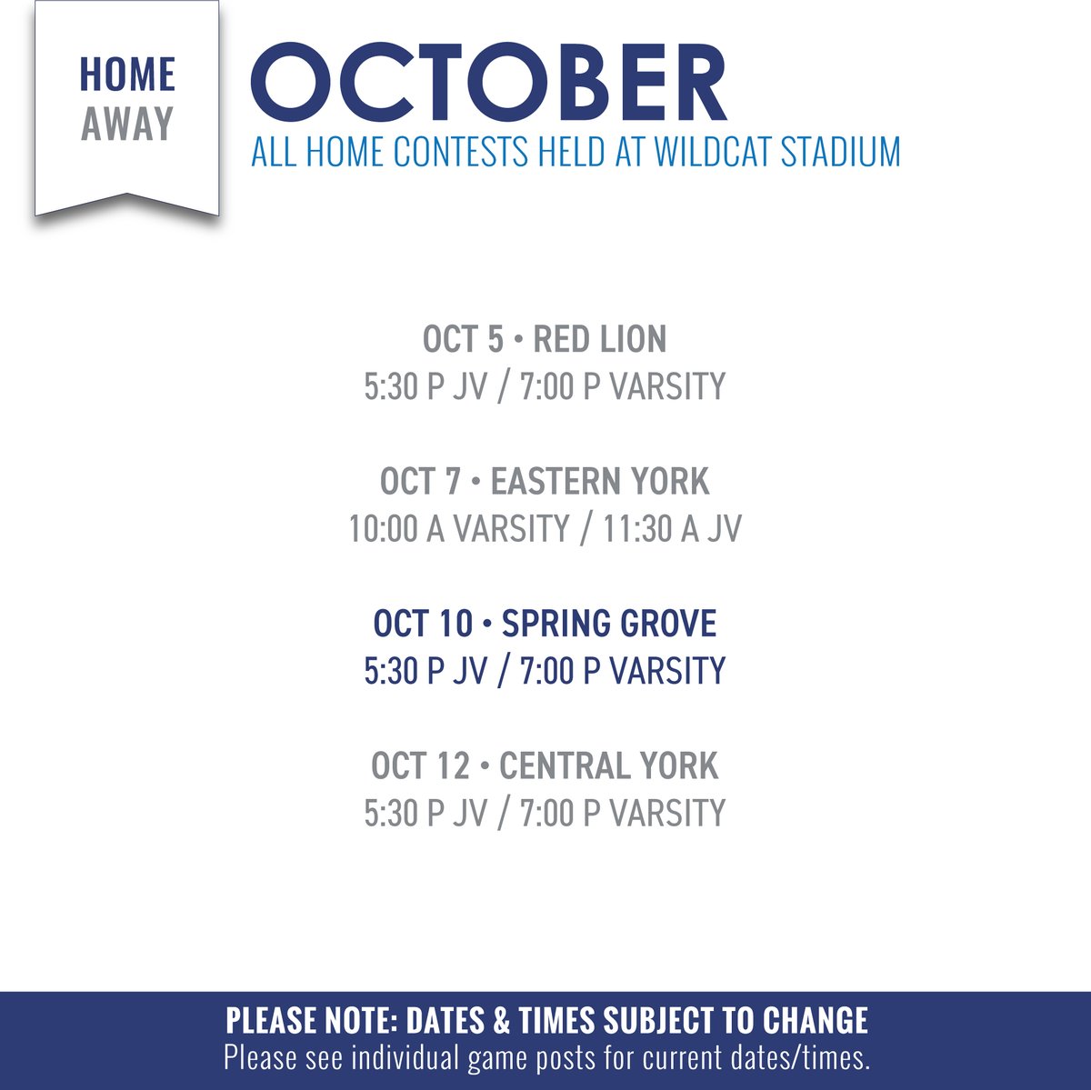 Welcome back Wildcat Family, the season is upon us! Home opener Saturday, come out and support the team!