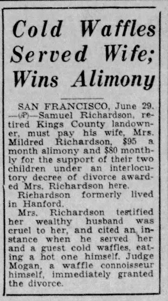 #NationalWaffleDay WILL NOT BE MOCKED.  (Fresno Bee 1934, via @_newspapers)