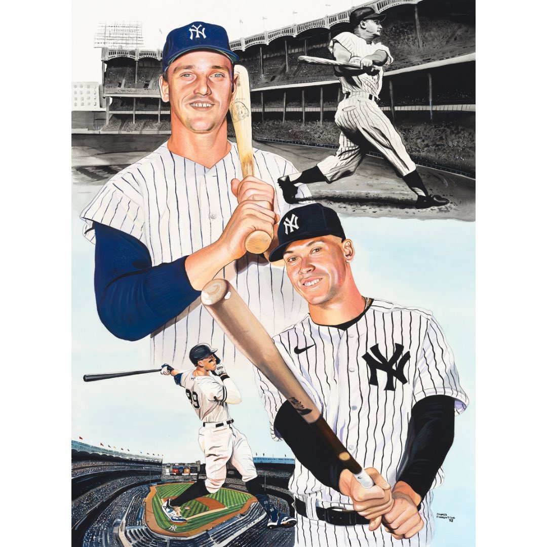 Recently finished this new Maris-Judge original watercolor. (Sold)

Thought it would be a good share today after Judge hit those 3 home runs last night.

#watercolor #aaronjudge #rogermaris #yankees #yankeesbaseball #aquarelle #sportsart #sportsartist #baseballart