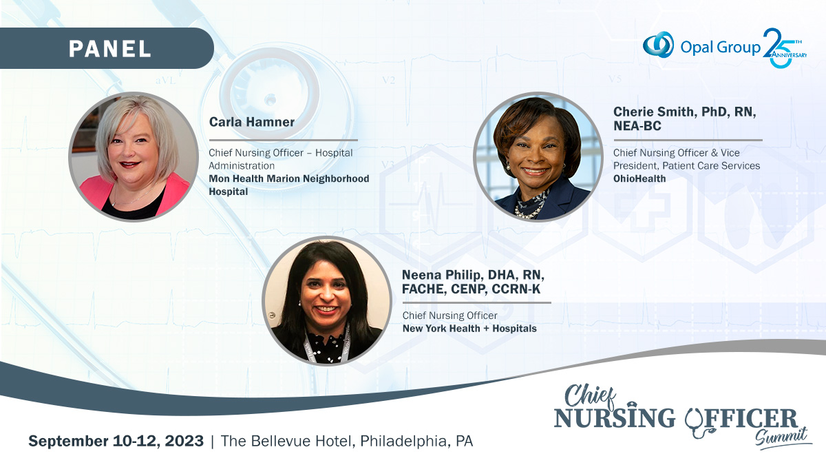 Opal_Group's tweet image. Elevate your leadership at the Chief Nursing Officer Summit, Sept 10-12 at The Bellevue Hotel, Philly. Join trailblazing women advocating healthy work environments. 

Final days to get involved. Request your invitation now: lnkd.in/eZMZarmM
#CNOSummit #NurseLeadership
