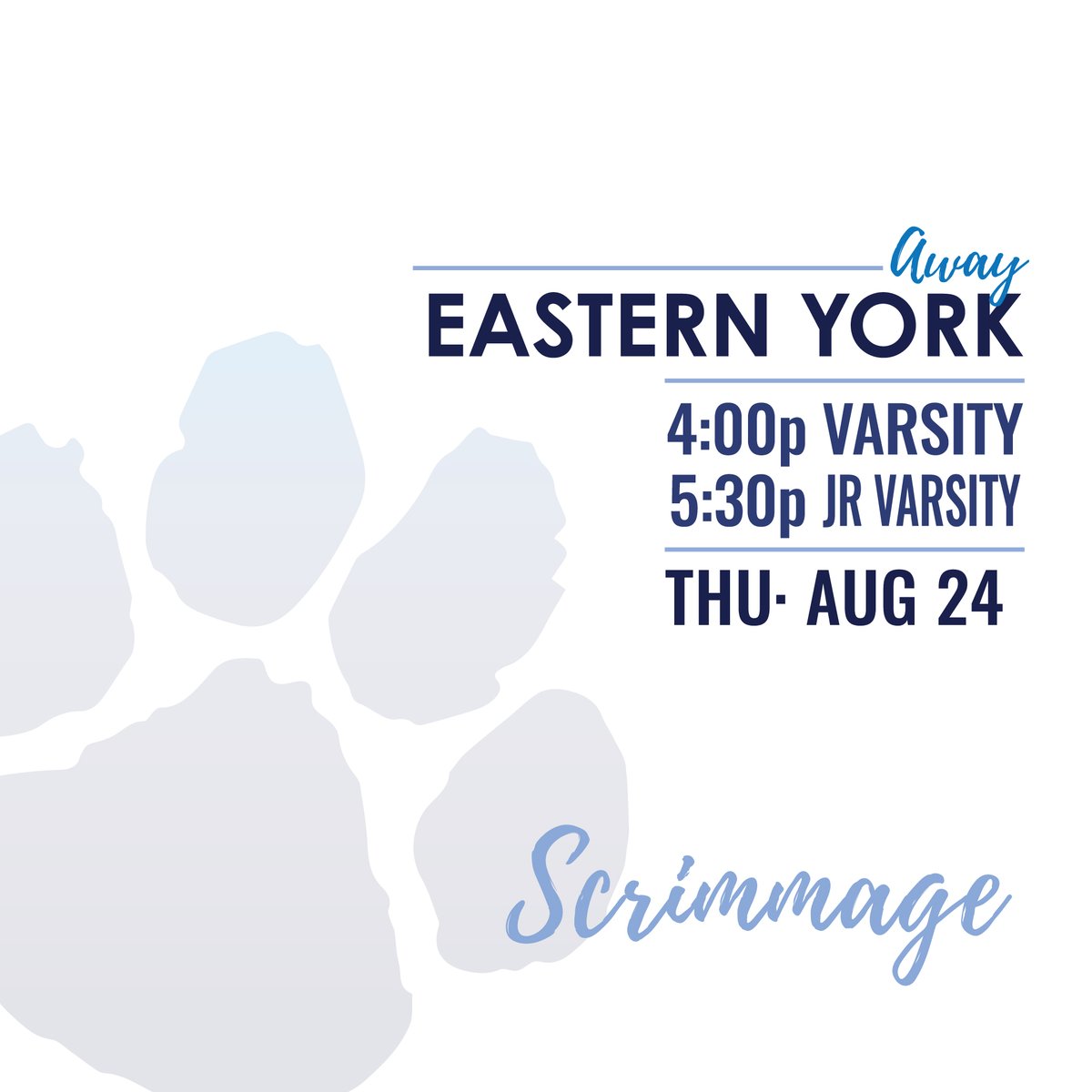 Scrimmage tonight! On the road to Eastern York! Let's Go Wildcats!