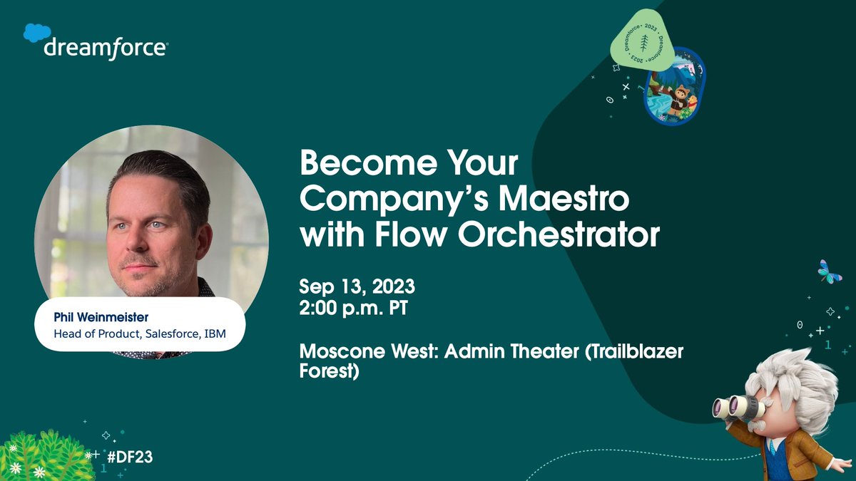 Come join @jarrodmichael and me at this session on Flow Orchestrator at @Dreamforce! Bookmark the session here: reg.salesforce.com/flow/plus/df23…