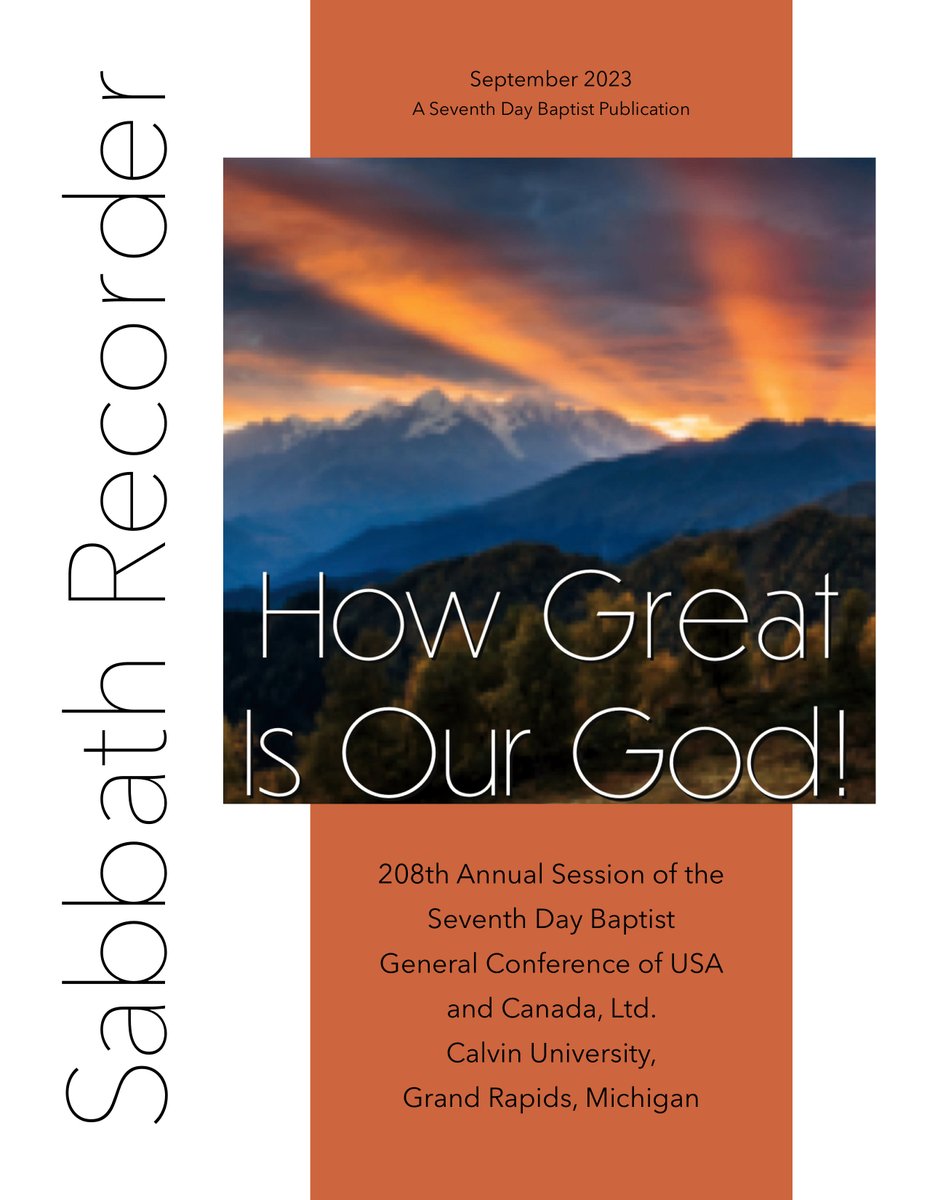 7thDayBaptists's tweet photo. 🚨 New Issue Alert! 🚨
The September 2023 issue of the Sabbath Recorder is here, and it's all about Conference 2023! 🎉
👀 See what you missed or relive the moments!
👉 https://t.co/B34dpn9I1U
#SabbathRecorder #Conference2023 #NewIssue https://t.co/fP3lUysUQ3