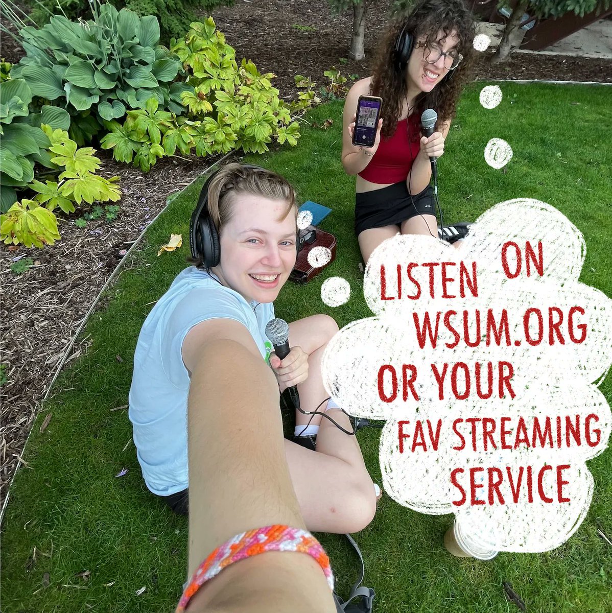 WSUM's tweet photo. 🎧 New podcast episode🎧 

Pop Culture Coffee Break hosts Camila and Sarah had an outdoor coffee date to discuss their favorite albums of the summer. They picked from 2023 releases and made a playlist of song recommendations.

Listen now! https://t.co/p7LI2bUMmA