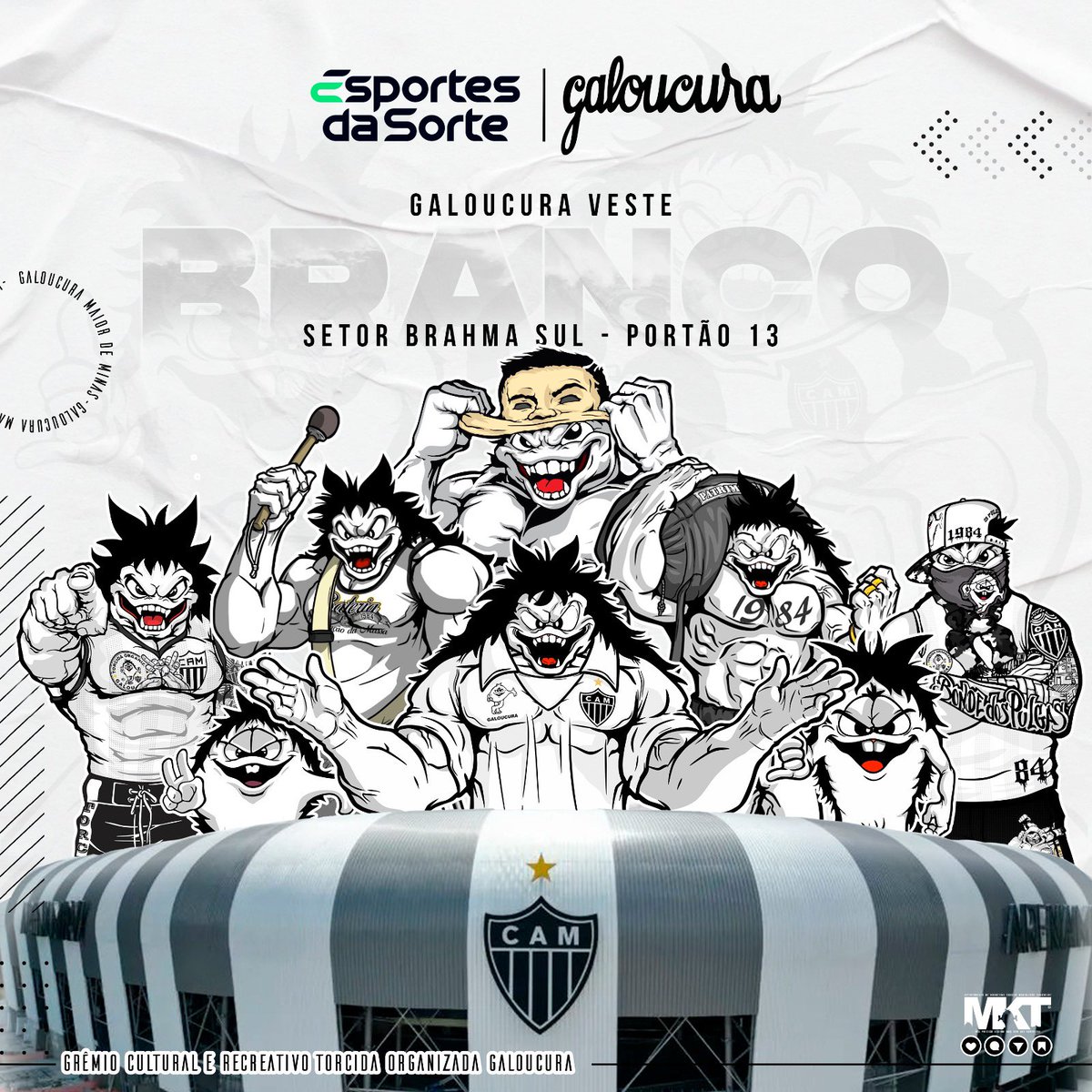 tog_oficial84's tweet photo. GALOUCURA VESTE BRANCO

Pedimos a colaboração dos componentes da nossa Torcida e daqueles que vão frequentar o mesmo setor que a gente.

No Setor Brahma Sul (portão 13), vá com a sua camisa Padrão da Torcida ou com a sua camisa branca do Galo e nos ajude a formar um MAR BRANCO! https://t.co/mYQzxjZEZZ