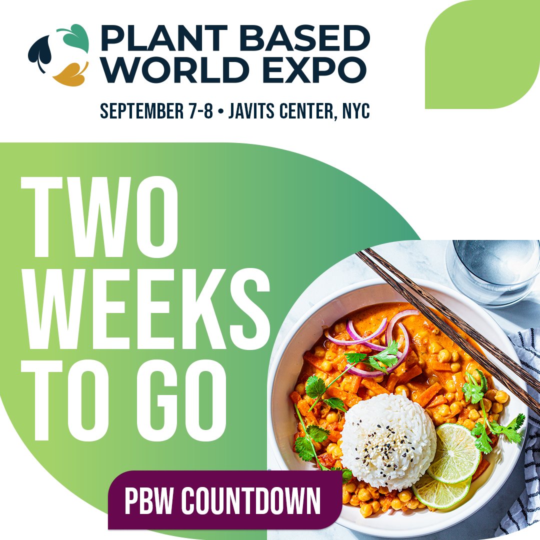 Only two weeks to go until #PlantBasedWorld North America returns to the Javits Center! Who are you most excited to see on the show floor? #expo #plantbased #vegan #foodshow #foodbuyers