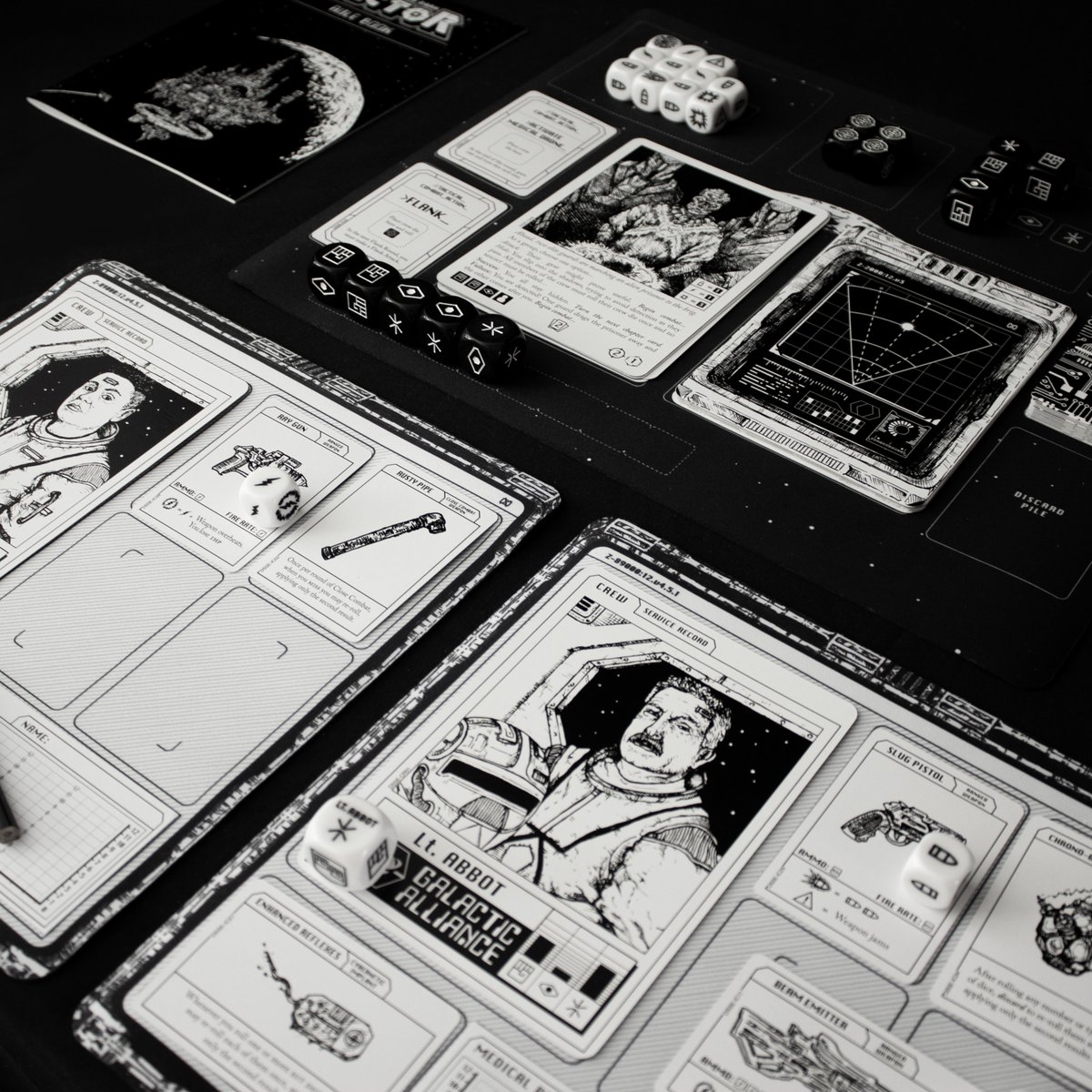 Do you pride yourself on keeping your game components pristine while attempting to escape the Dark Sector? Then we highly recommend the Crew Playmats and Mission Playmat.

Good luck, prisoner!

Crew Playmat - themeborne.com/products/crew-…
Mission Playmat - themeborne.com/products/missi…