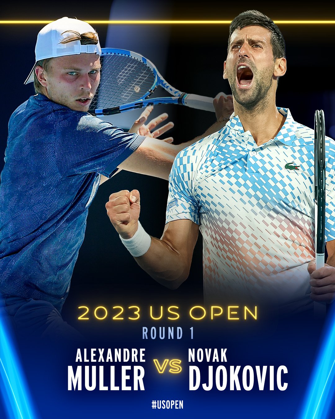 Novak Djokovic vs Alexandre Muller in Round 1. 