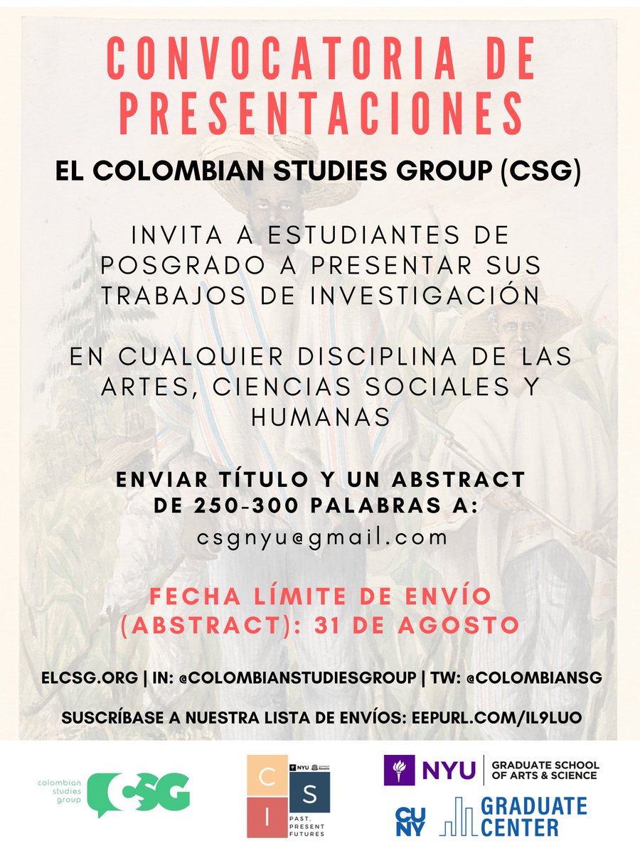 Invitadxs a enviarnos sus propuestas para el taller de escritura del CSG. Deadline en una semana! 

El taller de escritura es un espacio liderado por estudiantes, en el que nos leemos y damos feedback, es un ambiente super tranqui entre compañerxs. 

Anímense a participar!