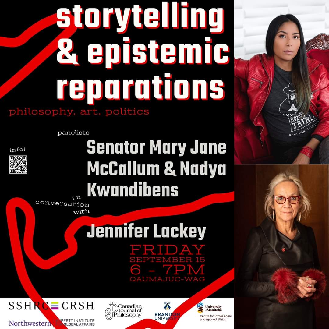 What role can storytelling play in the healing process for victims of gross violations of human rights? We're proud to support this talk on Sept. 15 in Winnipeg with Nadya Kwandibens and Dr. Mary Jane McCallum. events.brandonu.ca/event/storytel…