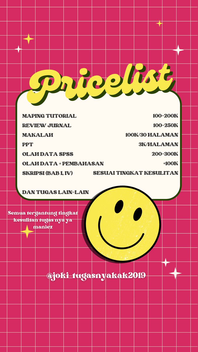 abcdestiaraa's tweet photo. gausah kerjain tugas, berat. Biar aku aja, soalnya aku butuh duit 🤌🏻
.
.
.
Boleh yuk lgsg kepoin ke ig kita aja maniez, cuss dm langsung juga bisa. 100% terpercaya ! 🤝🏻

#jokitugaskebidanan #jokitugaskesehatan #jokitugaskuliah #jokitugas https://t.co/W3Q8imaDd6