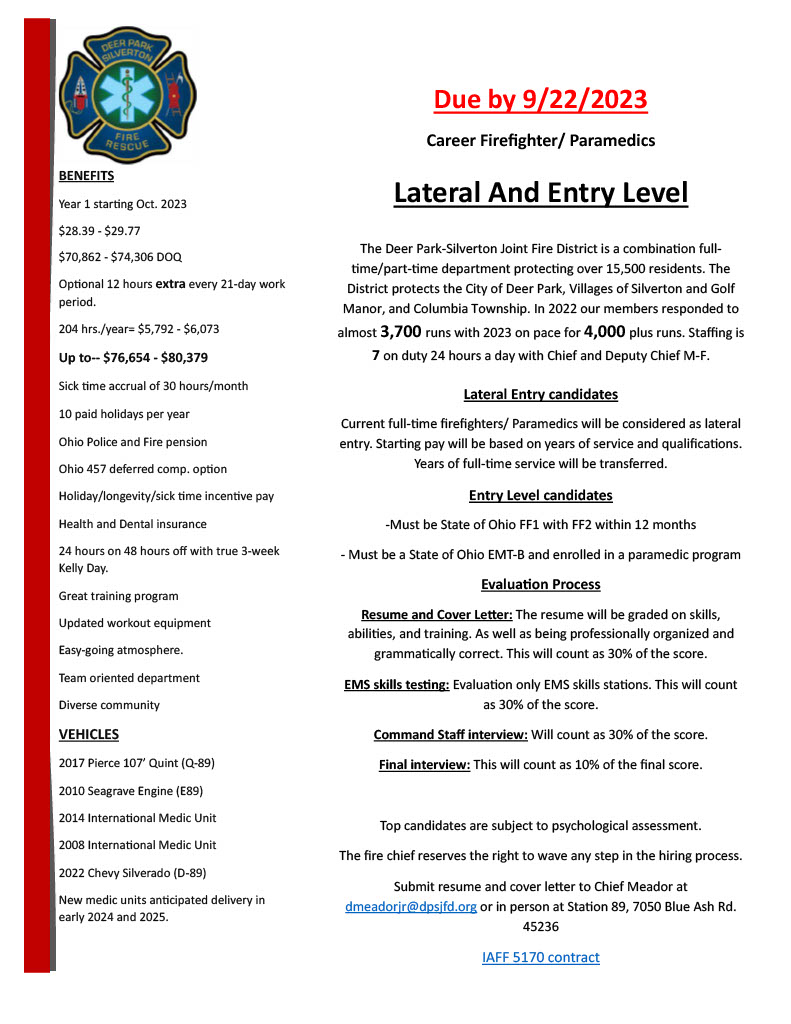 Deer Park-Silverton (@dpsjfd_89) on Twitter photo 