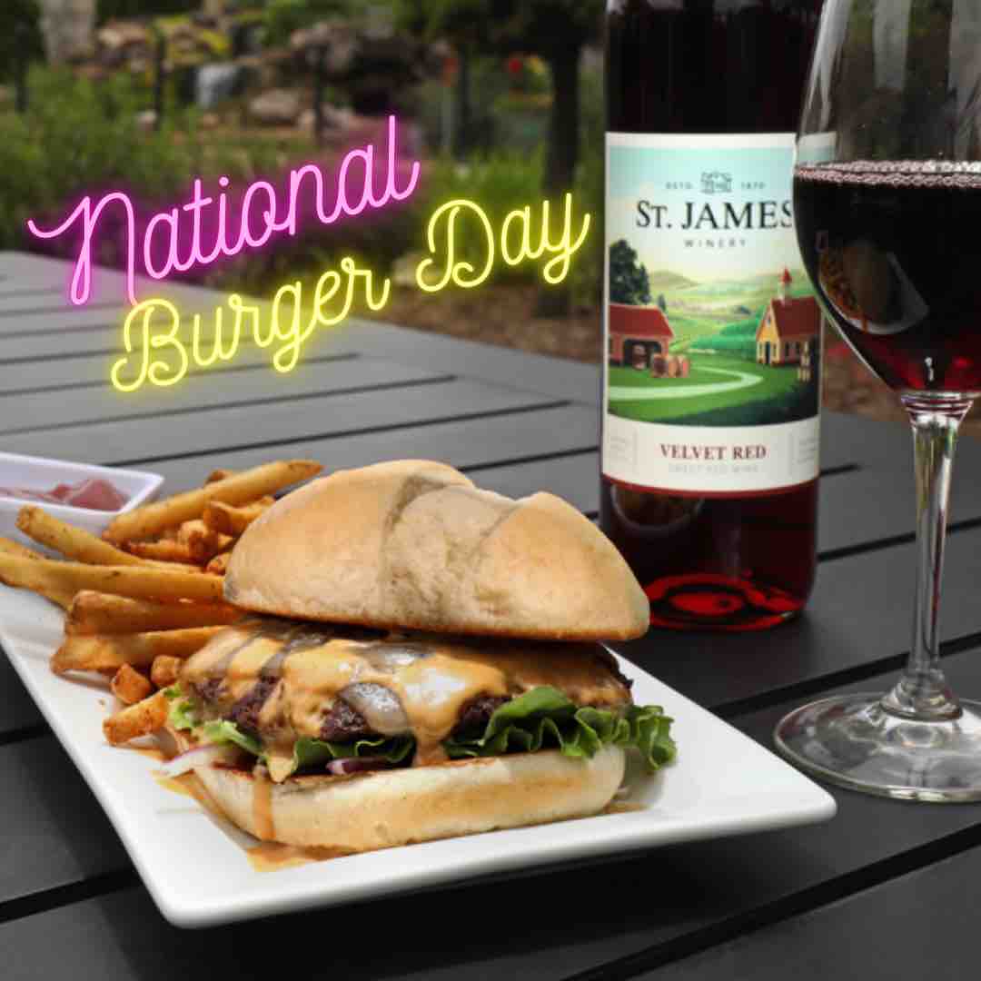 🍔Happy National Burger Day! 🍔 We have a great Mushroom Swiss Burger with a trio of Ozark Forest Mushrooms, 1/3 lb Moondance farms beef patty, Swiss Cheese, Arugula, and Garlic Aioli. Served with your choice of side for $17!